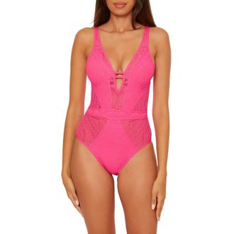 BECCA by Rebecca Virtue Color Play One-Piece Swimsuit in Punch at Nordstrom Rack, Size Small