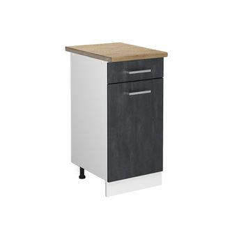 Vicco Mueble Bajo De Cocina R-line, Hormig&oacute;n Negro, 40 Cm Et Roble
