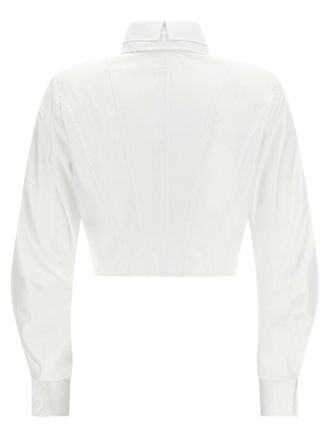 Elisabetta Franchi Gold-Embellished Double-Layer Collar Blouse - White