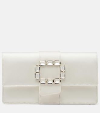 Manolo Blahnik Clutch Maycapjou in raso con cristalli