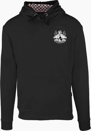 Aquascutum Mens Hooded Neck Long Sleeve Sweatshirt - Black - Size: 2X large