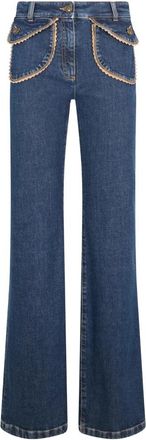 Moschino Flared Denim Broek - Dames - Flared Jeans - Blauw - S - Denim - Jeans