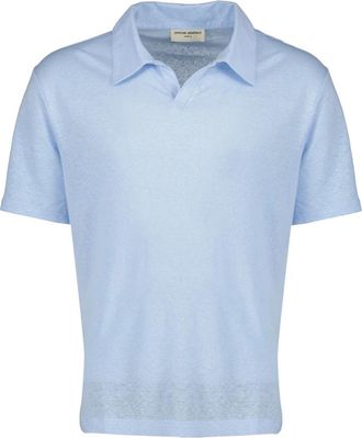 Officine G&eacute;n&eacute;rale Garment Polo - Heren - Polos - Blauw - S - Linnen - Tops