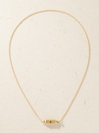 Marie Lichtenberg Collana In Oro 18 Carati Con Rubini Micro Coco Locket - Rosso