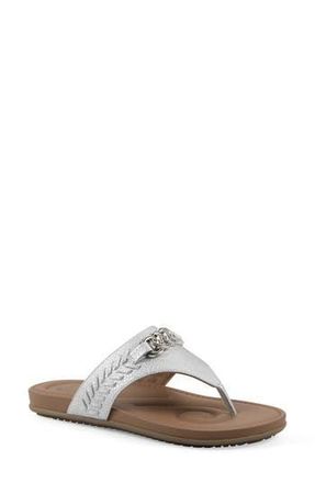 White Mountain Aladdin Flip Flop in Silver/Smooth at Nordstrom Rack, Size 6.5