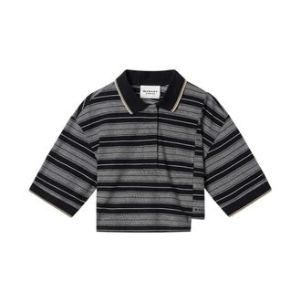Isabel Marant Polo Shirts, female, Multicolor, Size: M Isalyne Striped Polo Shirt