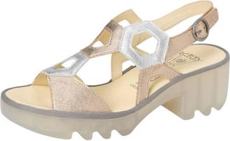 FLY London Womens Sling-Back Sandals In Sahara/silver
