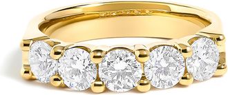 House of Brilliance 14K Gold 1 1/2 Cttw Diamond 5 Stone Band Ring