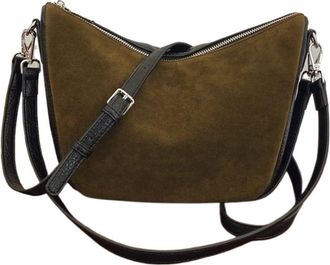 Generic Frosted Casual Crescent Bag Crossbody Large Capacity Dumpling Shoulder, Compatible For Daily Use(Licorice Green)
