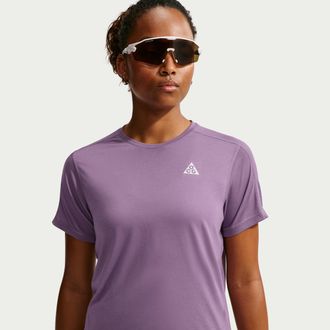 Nike Womens Nike ACG Dri-FIT Short-Sleeve Trail Running Top in Purple | IO9650-536
