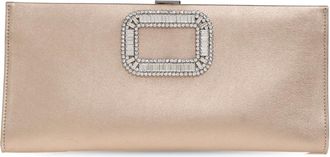 Roger Vivier Tassen, Dames, Geel, ONE Size, Leer, Pilgrim Small Clutch