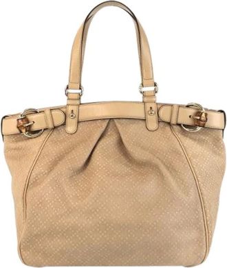 Gucci Pre-owned Handbags, female, Beige, Size: ONE SIZE Pre-owned Canvas Handbag