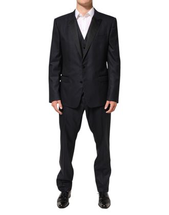 Dolce & Gabbana Black MARTINI 2 Buttons Mens 3 Piece Mens Suit