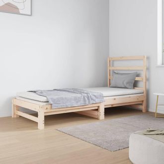 Berkfield Home Pull-out Day Bed 2x(90x190) cm Solid Wood Pine in Brown