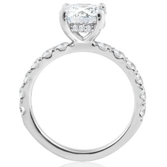 Pompeii3 Certified 3 1/4Ct TW Round Diamond Engagement Ring 14k White Gold Lab Grown