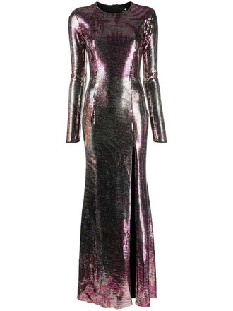 Etro Abito lungo lam&eacute; - Rosa
