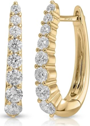 EF Collection Maeve 14k Gold Diamond Hoop Earrings in 14K Yellow Gold at Nordstrom