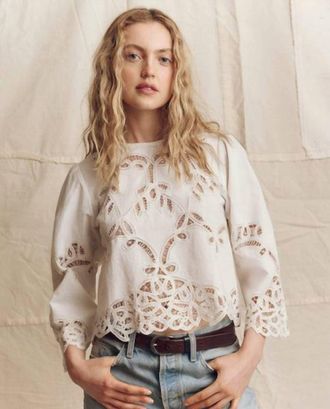 The Great. Womens The Picnic Top In Cream
