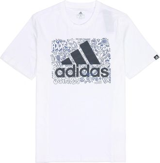 adidas M Ddlbmb L T Graffiti Printing Logo Sports Short Sleeve White GS4001