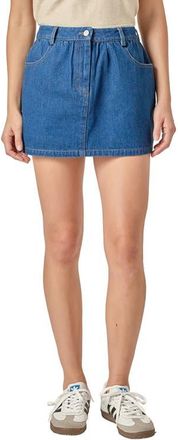 English Factory Shirred Denim Miniskort in Dark Denim at Nordstrom, Size X-Small