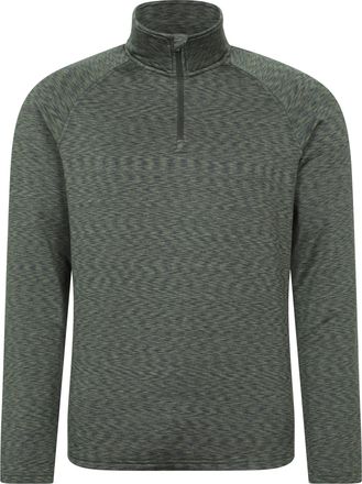 Mountain Warehouse Heren Power Quarter Zip Midlayer (Khaki Groen)
