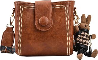 Generic Womens Fashionable Versatile Shoulder Bag with Pendant,Vintage Fashion with Adjustable Wider Shoulder Strap, Crossbody Bags, Womens Vintage Small Squa