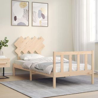 vidaXL Estructura De Cama Con Cabecero Madera Maciza Vidaxl