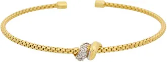 Meshmerise 18K Plated 0.08 Ct. Tw. Diamond Bangle Bracelet
