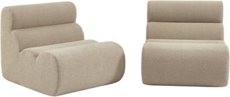 Sweeek Sof&aacute; modular en borreguito texturizado, 2 plazas, beige