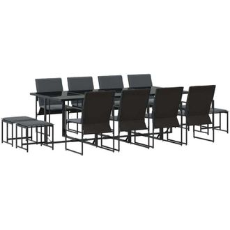 vidaXL Conjunto De Comedor De Jard&iacute;n 13 Pcs Negro Acero Vidaxl