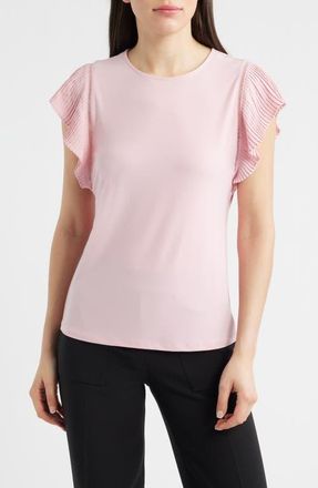 Anne Klein Pleat Sleeve Top in Rose Water at Nordstrom, Size X-Small