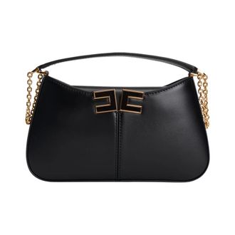 Elisabetta Franchi Shoulder Bags, female, Black, Size: ONE SIZE Over-the-shoulder Bag with Logo Detail