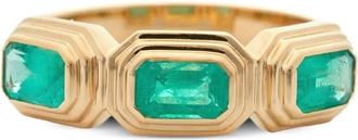 Yi Collection Anello Baxter in oro giallo 18 carati con smeraldi