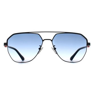 Police Aviator Mens Shiny Gunmetal Blue Gradient SPLP30 Ranger 1 - Grey - One Size