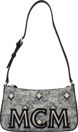 MCM Gray Fabric Crossbody Womens Bag