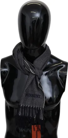 Missoni Heren Grijs Kasjmier Gebreide Unisex Nek Omslagdoek