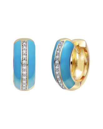 Rachel Glauber 14K Plated Cz Enamel Earrings