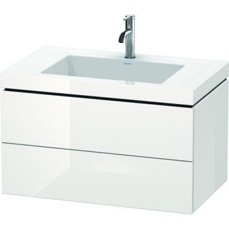 Duravit Mueble De Ba&ntilde;o L-cube Wt Vero Air 500x800x480mm 1 Orificio Para Grifer&iacute;a Blanco Brillante