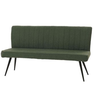 Hhg Hhg - Nunca Usado] Banco 195, Banco De Comedor Banco Tapizado, Respaldo Tela/textil Boucl&eacute; Metal 160cm, Verde