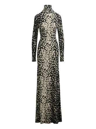 Brandon Maxwell Camille leopard-print dress - Black