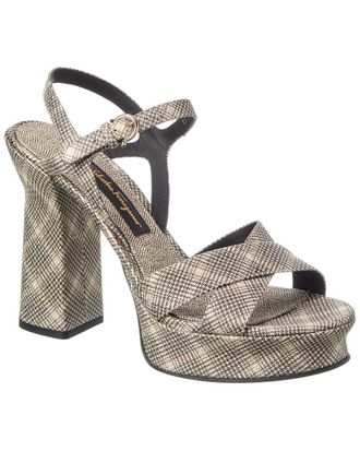 Ferragamo Sonya Canvas Platform Sandal