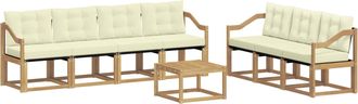 vidaXL Conjunto De Sof&aacute;s De Exterior 8 Uds. Blanco Y Crema Vidaxl