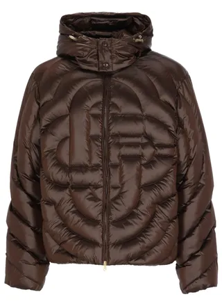 Casablanca Brown Monogram Padded Puffer Jacket