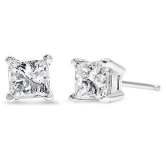 House of Brilliance Certified 14K Gold 1.0 Cttw Solitaire Diamond Stud Earrings in White at Nordstrom