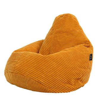 Icon Brand Puf infantil reclinable de pana amarillo ocre