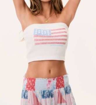 LoveShackFancy Deserae Tube Top In Multi Stripe