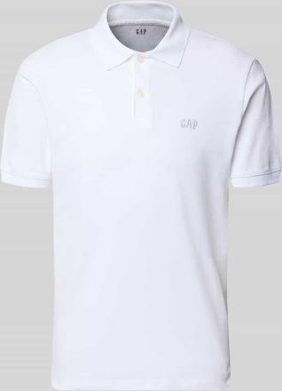 GAP Slim Fit Poloshirt mit Label-Stitching in Weiss, Gr&ouml;&szlig;e XXL