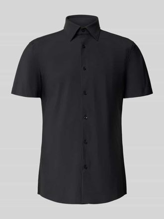 HUGO BOSS Slim Fit Businesshemd mit kurzem Arm Modell P-HANK-K-SH-262 in Black, Gr&ouml;&szlig;e 39