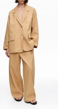 Bimba & Lola Double-Breasted Tailored Jacket in Ochre at Nordstrom, Size X-Small Eu