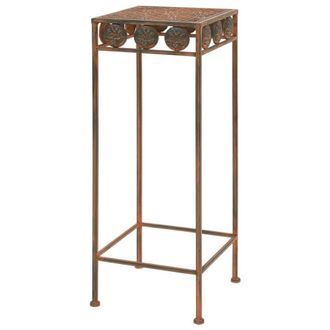 Berkfield Home Plant Stand Set 3 Pieces Vintage Style Metal Rusty in Brown